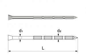 Stahlngel mit Tiefsenkkopf verzinkt 2,7 x 25