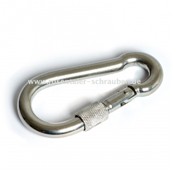 Karabinerhaken mit Mutter (Bergsteiger-Karabiner) A4  8/80